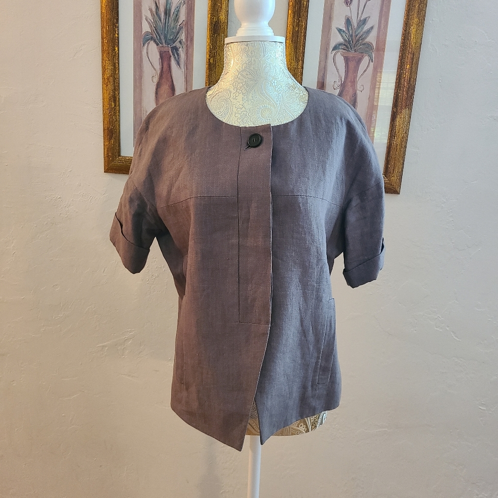 J. Crew Tailored Maybelle  Linen Jacket Size 10 - Picture 2 of 6